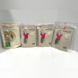 New 4 (Set Of 2) Packs of Vintage 1980's Shoulder Pads Pellon Penn
